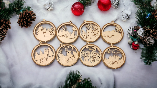 Sada 8ks vánočních 3D ozdob